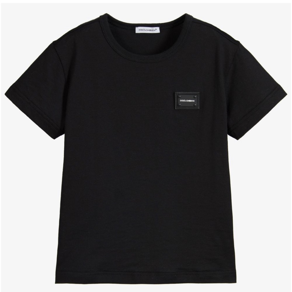 9M-12M Dolce & Gabbana Black Cotton Logo T-Shirt